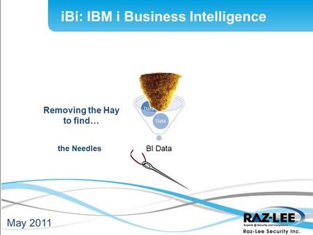 1 May 2011 Removing the Hay to find… iBi: IBM i Business Intelligence BI Datathe Needles.