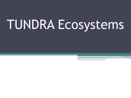 TUNDRA Ecosystems. Description Tundra is the coldest of all the biomes. The soil in the tundra is permanently frozen. There are low temperatures and low.