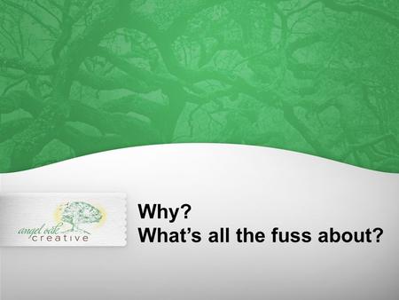 Why? What’s all the fuss about?. The most important question you’ll ever answer in business is this: WHY DO YOU DO WHAT YOU DO?