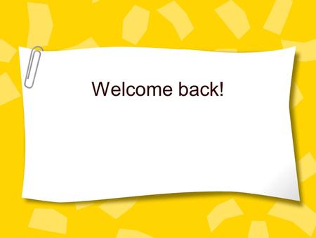 Welcome back!. The Current Structure of Special Education in Our Schools Subtitle: A brief history of legislation and litigation in the United State.