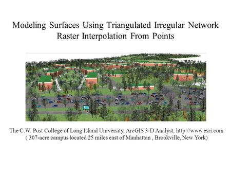 The C.W. Post College of Long Island University, ArcGIS 3-D Analyst,