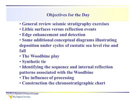 General review seismic stratigraphy exercises