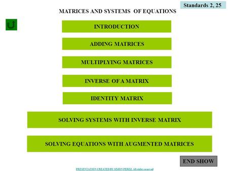 MATRICES AND SYSTEMS OF EQUATIONS