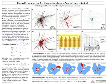 Excess Commuting and Job-Housing Imbalance in Warren County, Kentucky Abstract: Excess commuting (EC) is a concept first developed by Hamilton (1982) to.