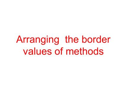 Arranging the border values of methods. import java.awt.*; import java.applet.Applet; public class Applet2 extends Applet { public void paint(Graphics.