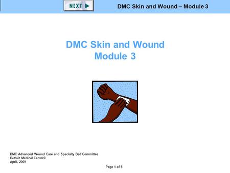 DMC Skin and Wound – Module 3 Page 1 of 5 DMC Skin and Wound Module 3 DMC Advanced Wound Care and Specialty Bed Committee Detroit Medical Center© April,