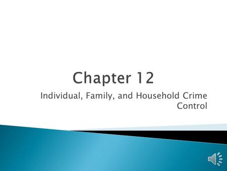 Individual, Family, and Household Crime Control  Individuals engage in many crime control activities, including ◦ Purchasing (and possibly using) guns.