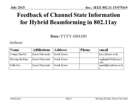 Month Year doc.: IEEE yy/xxxxr0 July 2015