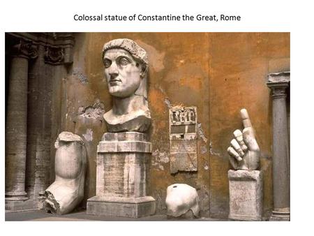 Colossal statue of Constantine the Great, Rome. Corona obsidionalis (grass crown)