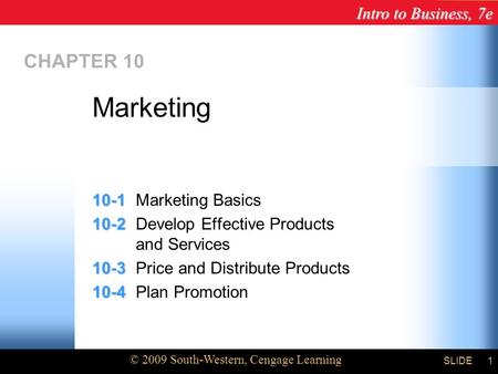 Marketing CHAPTER Marketing Basics