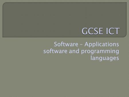 Software – Applications software and programming languages.