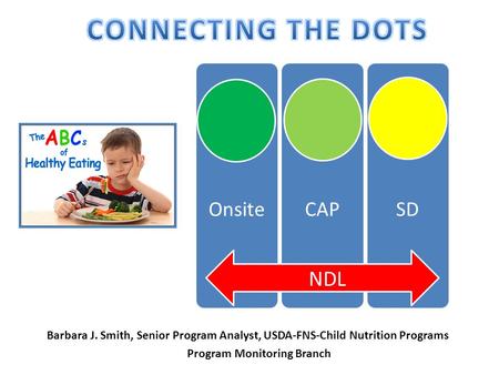 OnsiteCAPSD NDL Barbara J. Smith, Senior Program Analyst, USDA-FNS-Child Nutrition Programs Program Monitoring Branch.