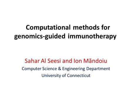 Computational methods for genomics-guided immunotherapy