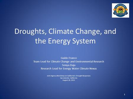 Droughts, Climate Change, and the Energy System