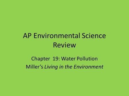 AP Environmental Science Review