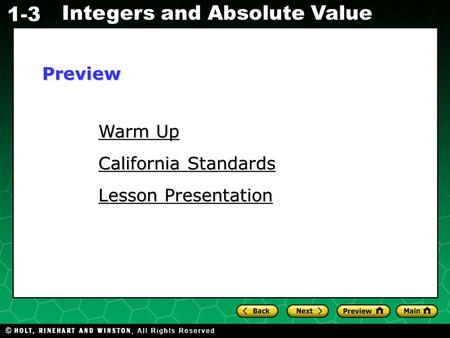 Preview Warm Up California Standards Lesson Presentation.