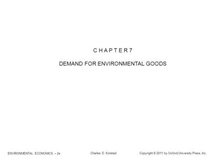 DEMAND FOR ENVIRONMENTAL GOODS