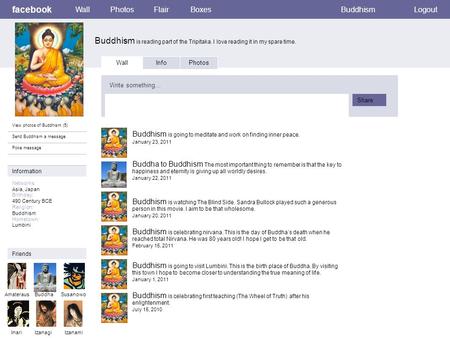 Facebook Buddhism is reading part of the Tripitaka. I love reading it in my spare time. WallPhotosFlairBoxesBuddhismLogout View photos of Buddhism (5)