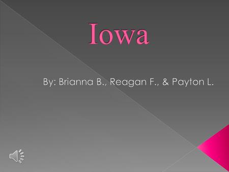  Iowa’s nickname is The Hawkeye state.  Iowa’s region in the U.S is the East.  Des Moines is Iowa’s capital city.  Some major cities in Iowa is.