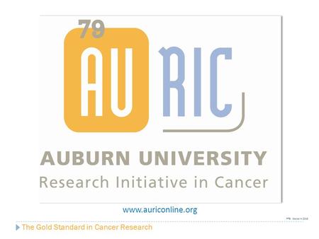 The Gold Standard in Cancer Research www.auriconline.org FFB: October 4, 2013.