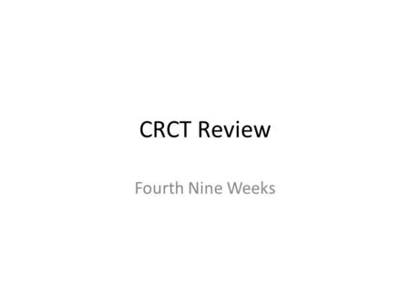 CRCT Review Fourth Nine Weeks. 1. After a ten-year struggle, Haiti was the first nation in Latin America to gain independence in 1804. How did Haiti win.