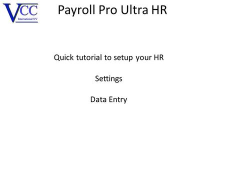 Quick tutorial to setup your HR