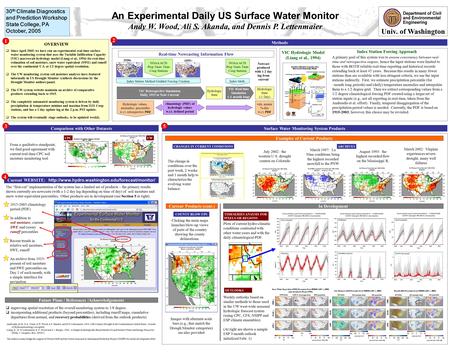 Current WEBSITE:  An Experimental Daily US Surface Water Monitor Andy W. Wood, Ali S. Akanda, and Dennis.