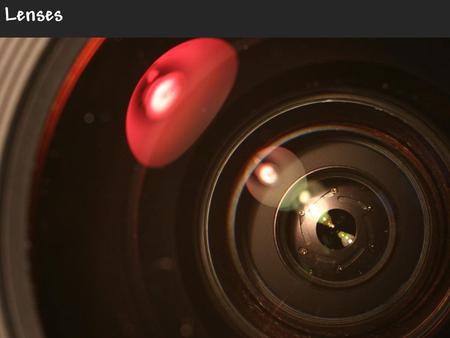 Lenses. Lenses define 2 important things: Angle of view (focal length) Aperture.