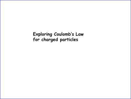 Exploring Coulomb’s Law for charged particles. Charge Detector Construction.