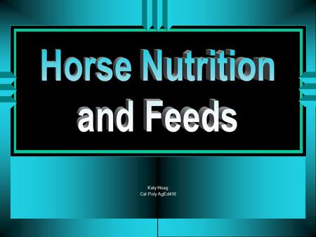 Katy Hoag Cal Poly AgEd410 u Nutrition is the science that deals with the use of food and the processes that change food into body tissues and energy.