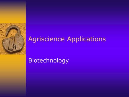 Agriscience Applications