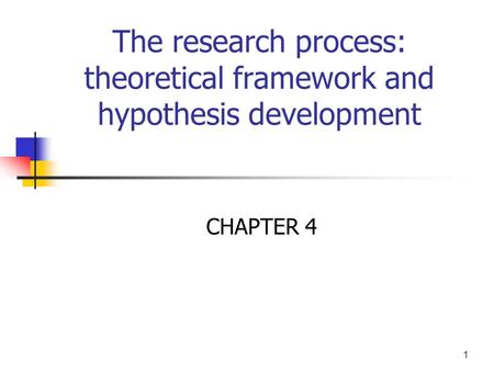 The research process: theoretical framework and hypothesis development