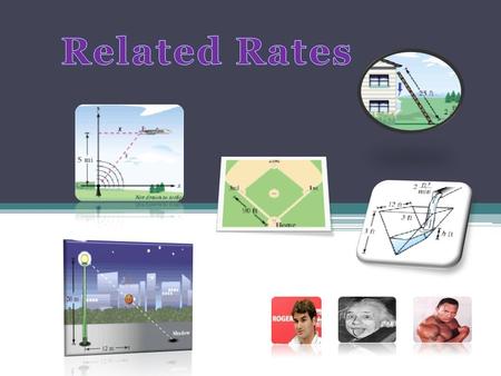 Related rates problems involve finding a rate at which a quantity changes by relating that quantity to other quantities whose rates of change are known.