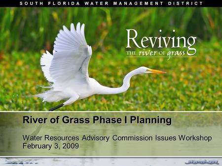 River of Grass Phase I Planning Water Resources Advisory Commission Issues Workshop February 3, 2009.