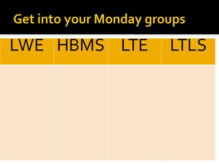 LWEHBMSLTELTLS.  You see your boy/girl friend with someone else & they are acting very friendly to each other.  Your parents ground you the week of.