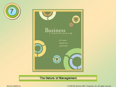 McGraw-Hill/Irwin© 2008 The McGraw-Hill Companies, Inc. All rights reserved. The Nature of Management 7 7.