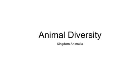 Animal Diversity Kingdom Animalia. What is an Animal? Multicellular, heterotrophic, eukaryotic Store carbohydrates as glycogen (plants store theirs as.