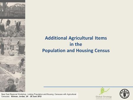 Near East Regional Workshop - Linking Population and Housing Censuses with Agricultural Censuses. Amman, Jordan, 24 - 28 June 2012 Additional Agricultural.