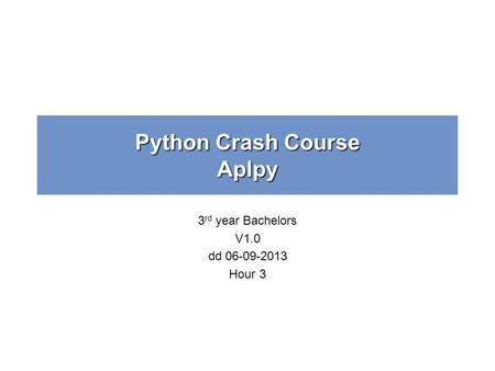 Python Crash Course Aplpy