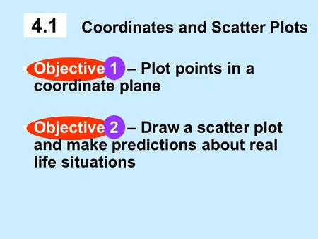 Coordinates and Scatter Plots