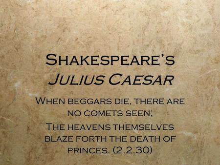 Shakespeare’s Julius Caesar