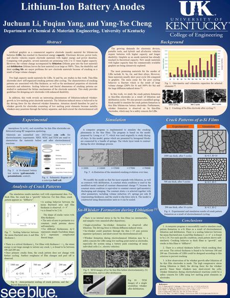 Lithium-Ion Battery Anodes Juchuan Li, Fuqian Yang, and Yang-Tse Cheng Department of Chemical & Materials Engineering, University of Kentucky Artificial.