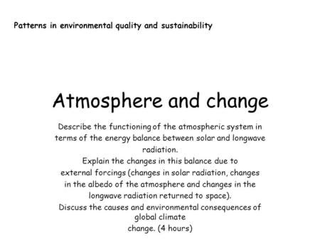 Patterns in environmental quality and sustainability