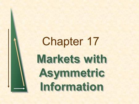 Markets with Asymmetric Information