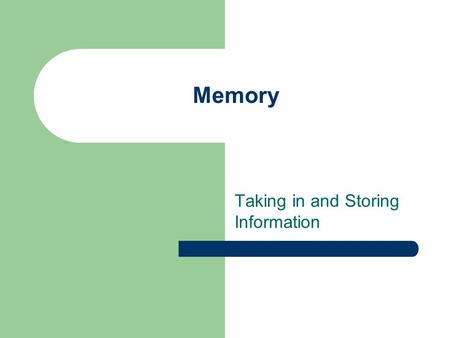 Memory Taking in and Storing Information. What do we remember? Phone numbers Social Security Number Lyrics Dates/Birthdays Names Movie lines Write down.