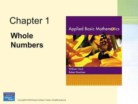 Copyright © 2008 Pearson Addison-Wesley. All rights reserved. Chapter 1 Whole Numbers.