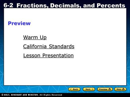 Preview Warm Up California Standards Lesson Presentation.