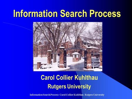 Information Search Process