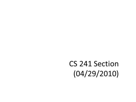 CS 241 Section (04/29/2010). In Section Today… MP7 HW3 Clarifications File System Topics.