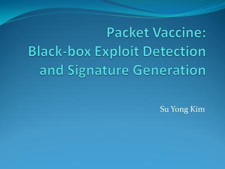 Packet Vaccine: Black-box Exploit Detection and Signature Generation